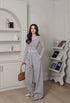 Casual Lace Detail Long Sleeves Blouse With Straight Cut Jogger Pant Sets